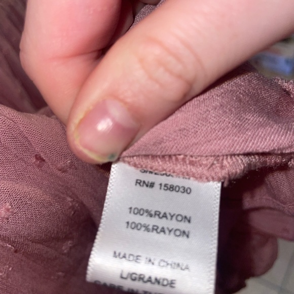 Lane  201 (Love Tree) Pink Off the Shoulder Crop Top Size Large - Picture 7 of 7